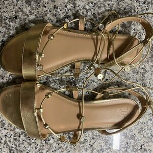 Elegant Gold Strappy Sandals